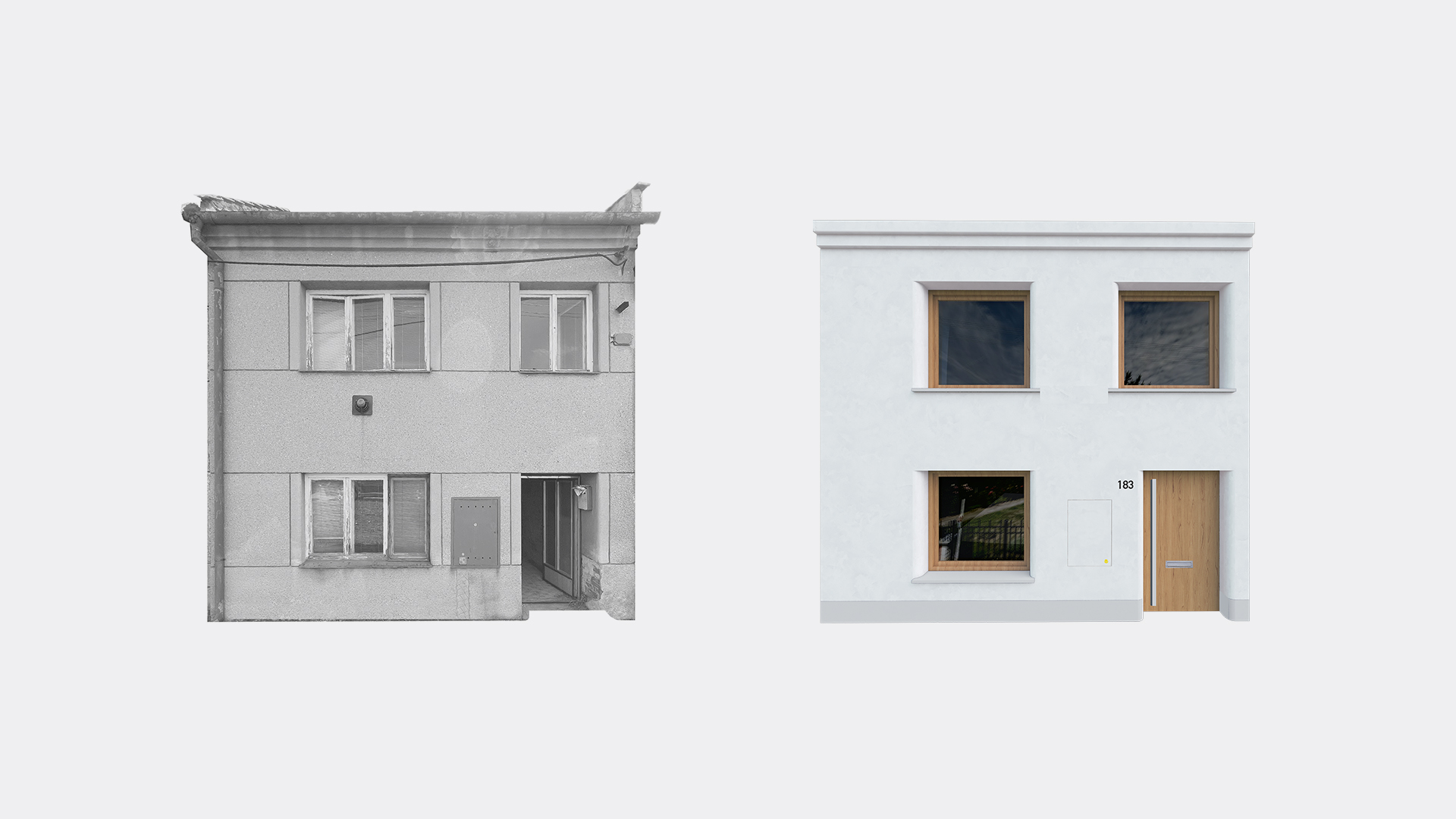 schema rekonstrukce řadový dům architektura LBNK architekti Olšany návrh